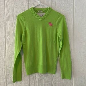 Abercrombie kids muscle sweater. Neon green. Size XL